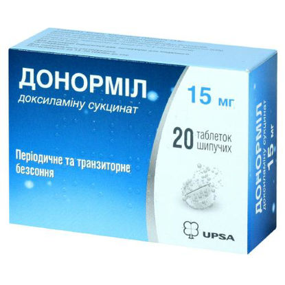 Світлина Донорміл таблетки шипучі 15 мг №20